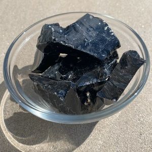Black obsidian crystal (raw crystal imported from Brazil) *1 LEFT!!* $10 EACH